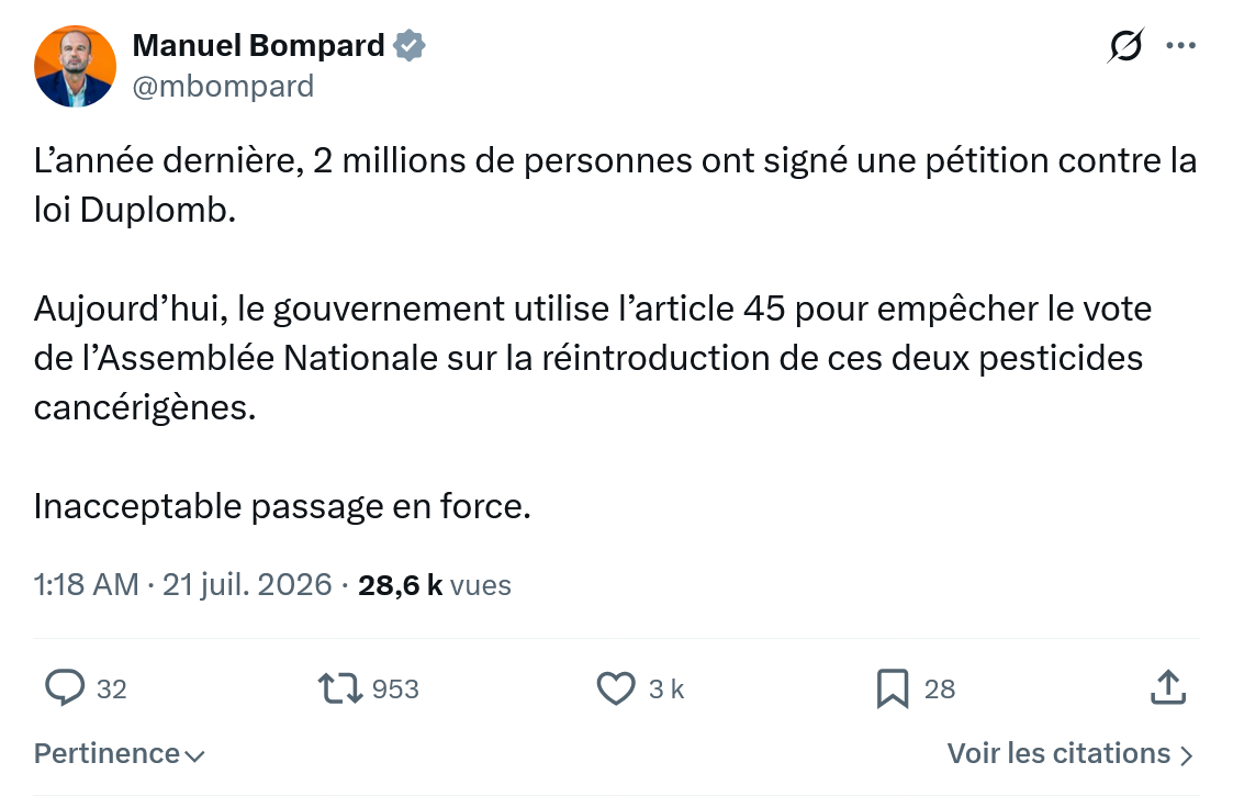 Manuel Bompard: L’année dernière...