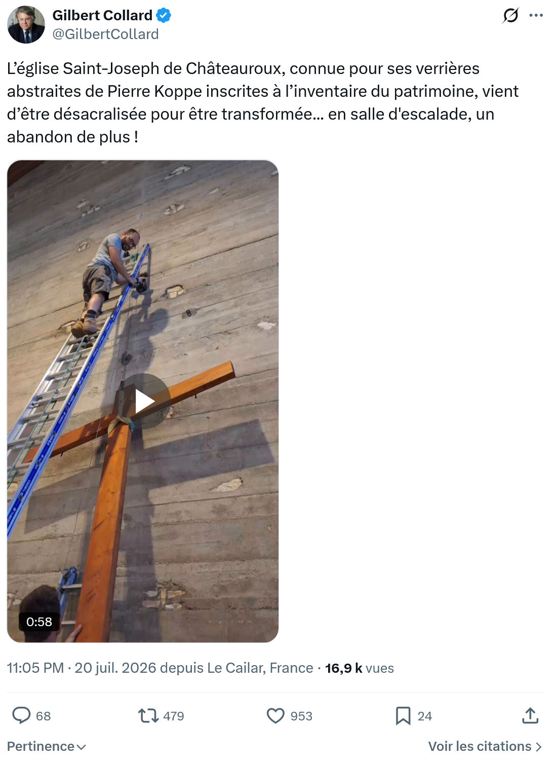 Gilbert Collard: L’église Saint-Joseph de Châteauroux...