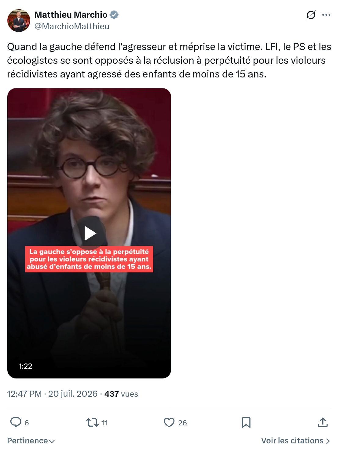 Matthieu Marchio: Quand la gauche défend l'agresseur...