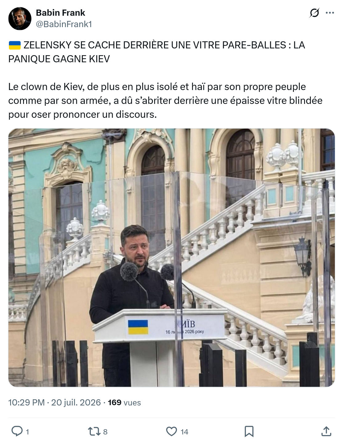 Frank Babin: ZELENSKY SE CACHE DERRIÈRE...