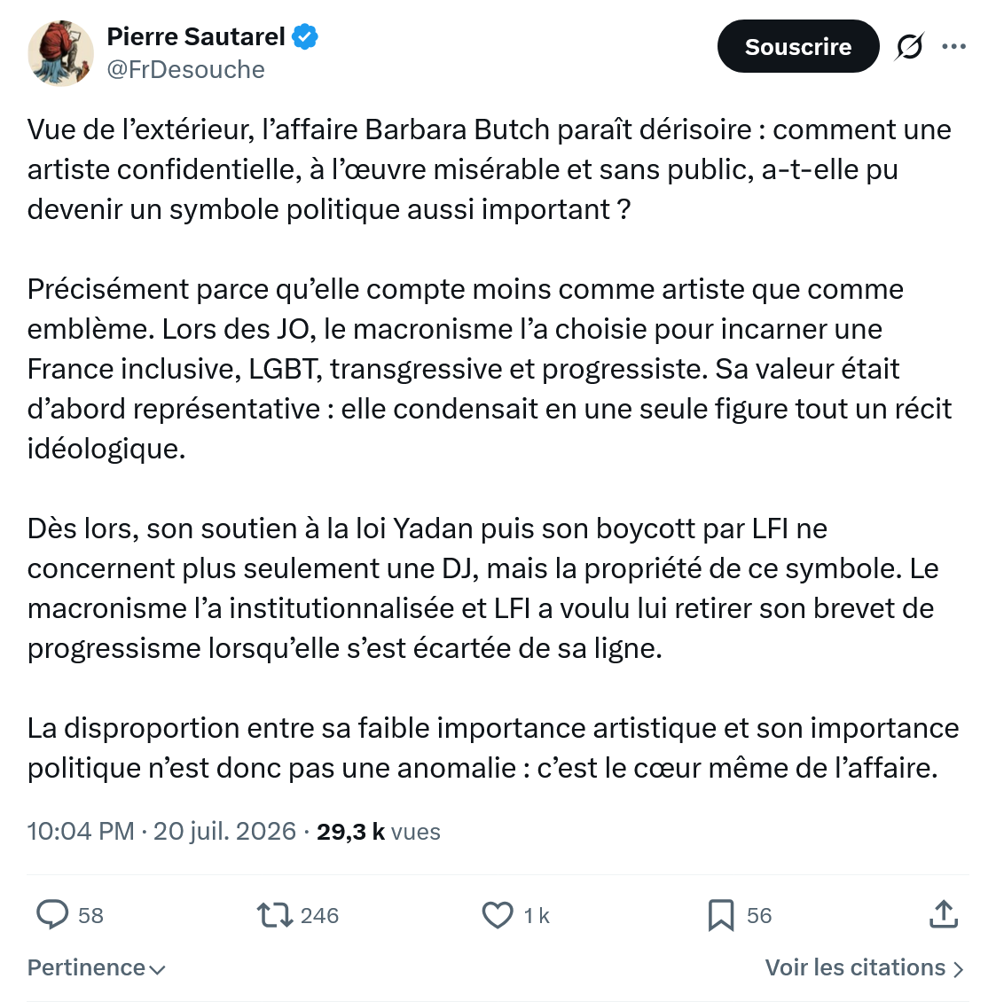 Pierre Sautarel: Vue de l’extérieur...