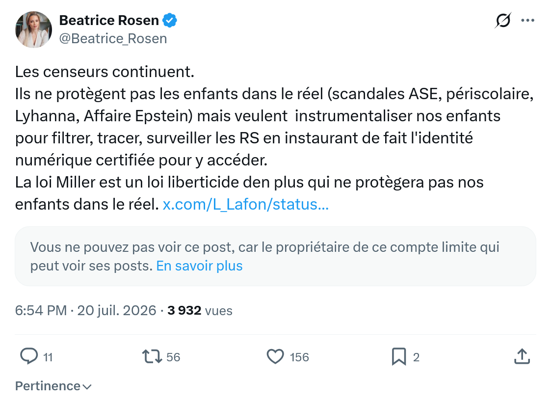 Béatrice Rosen: Les censeurs continuent...