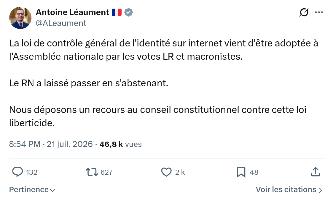 Antoine Léaument: La loi de contrôle général...