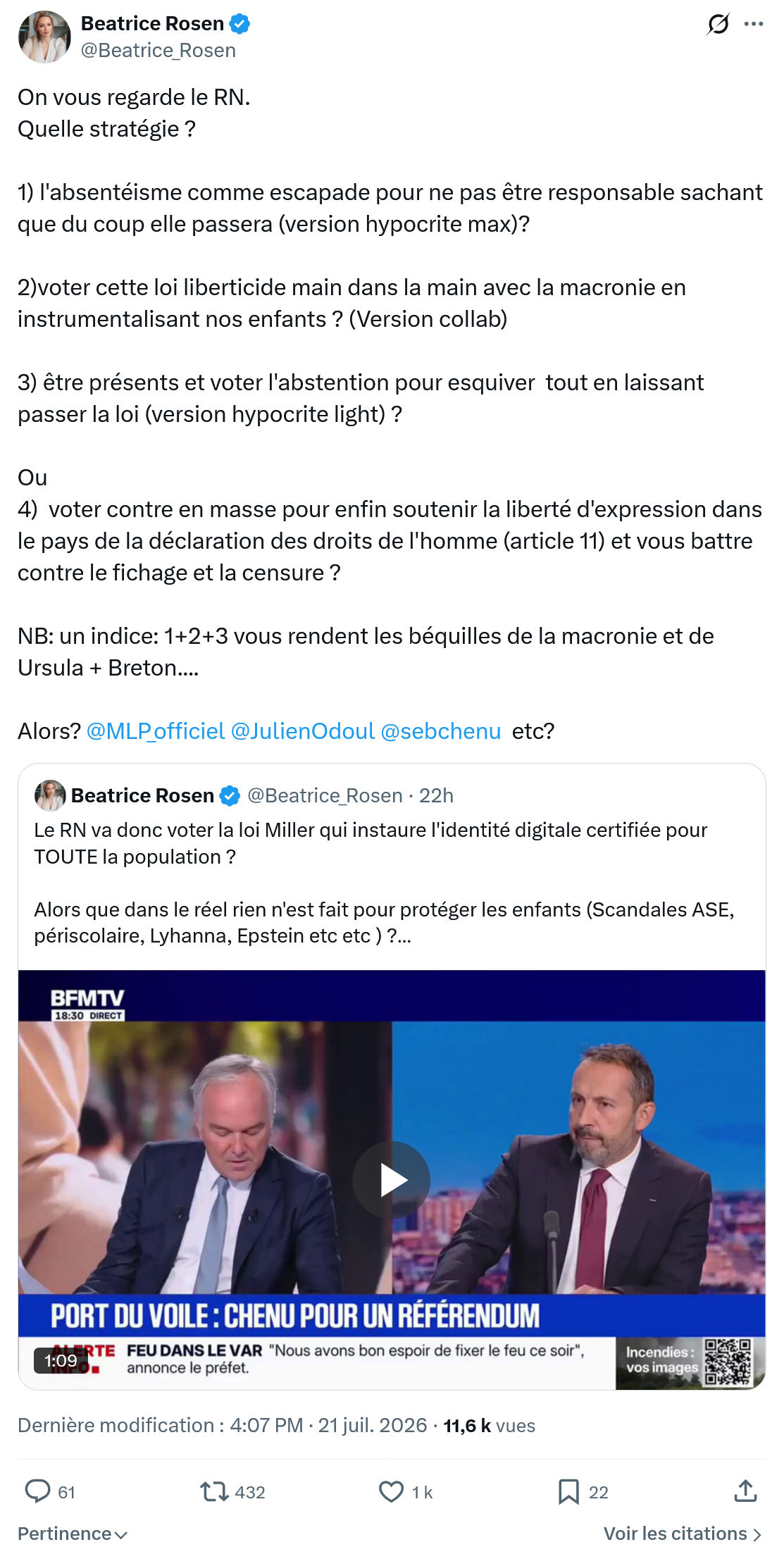 Béatrice Rosen: On vous regarde le RN...
