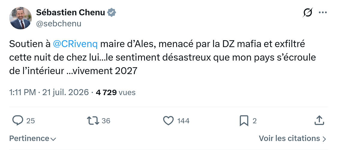 Sébastien Chenu: Soutien à @CRivenq maire...
