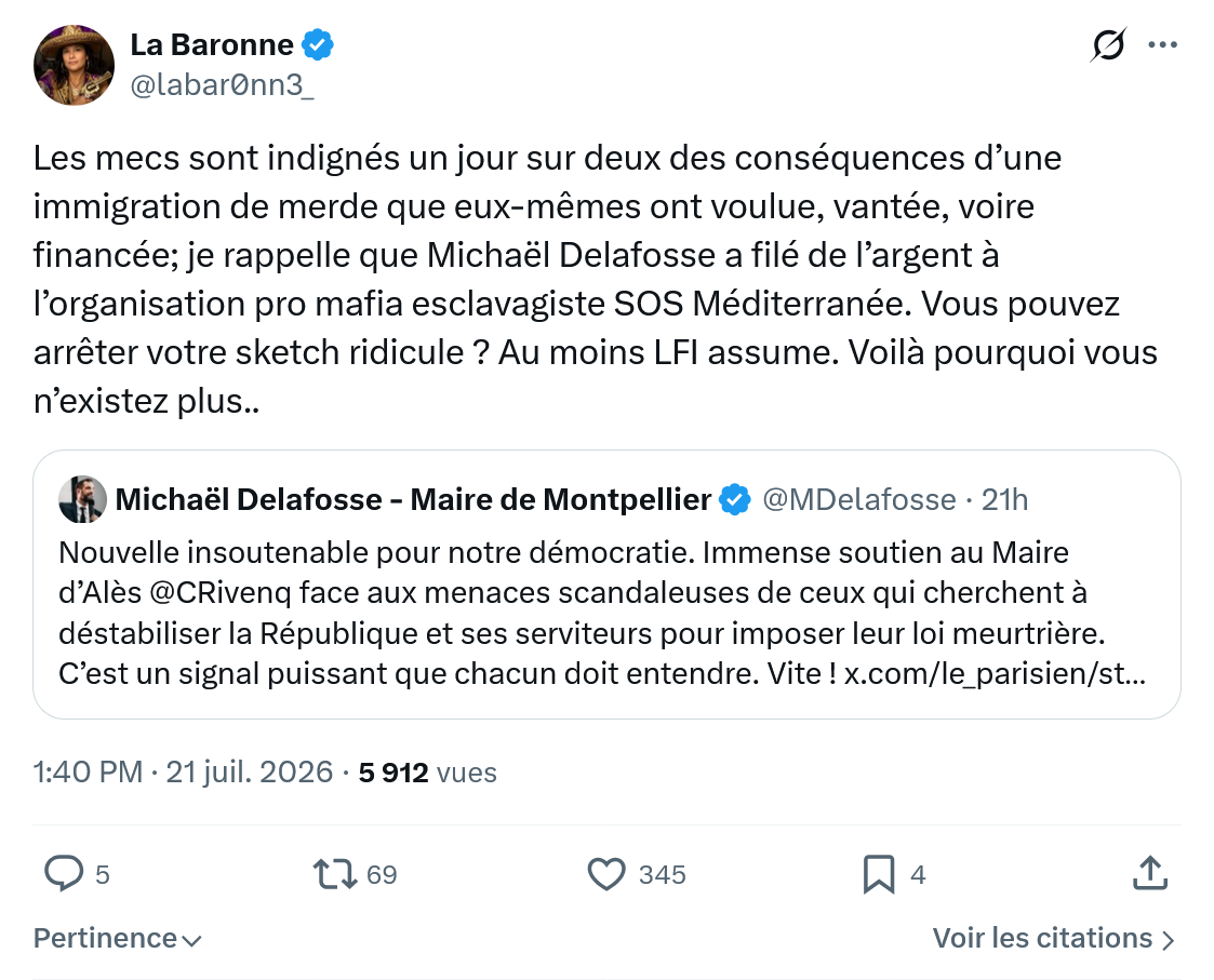 La Baronne: Les mecs sont indignés un jour...