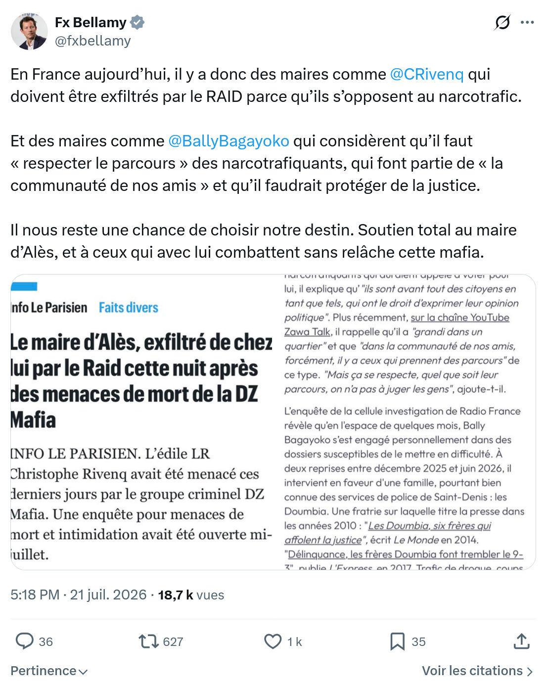 Fx Bellamy: En France aujourd’hui...