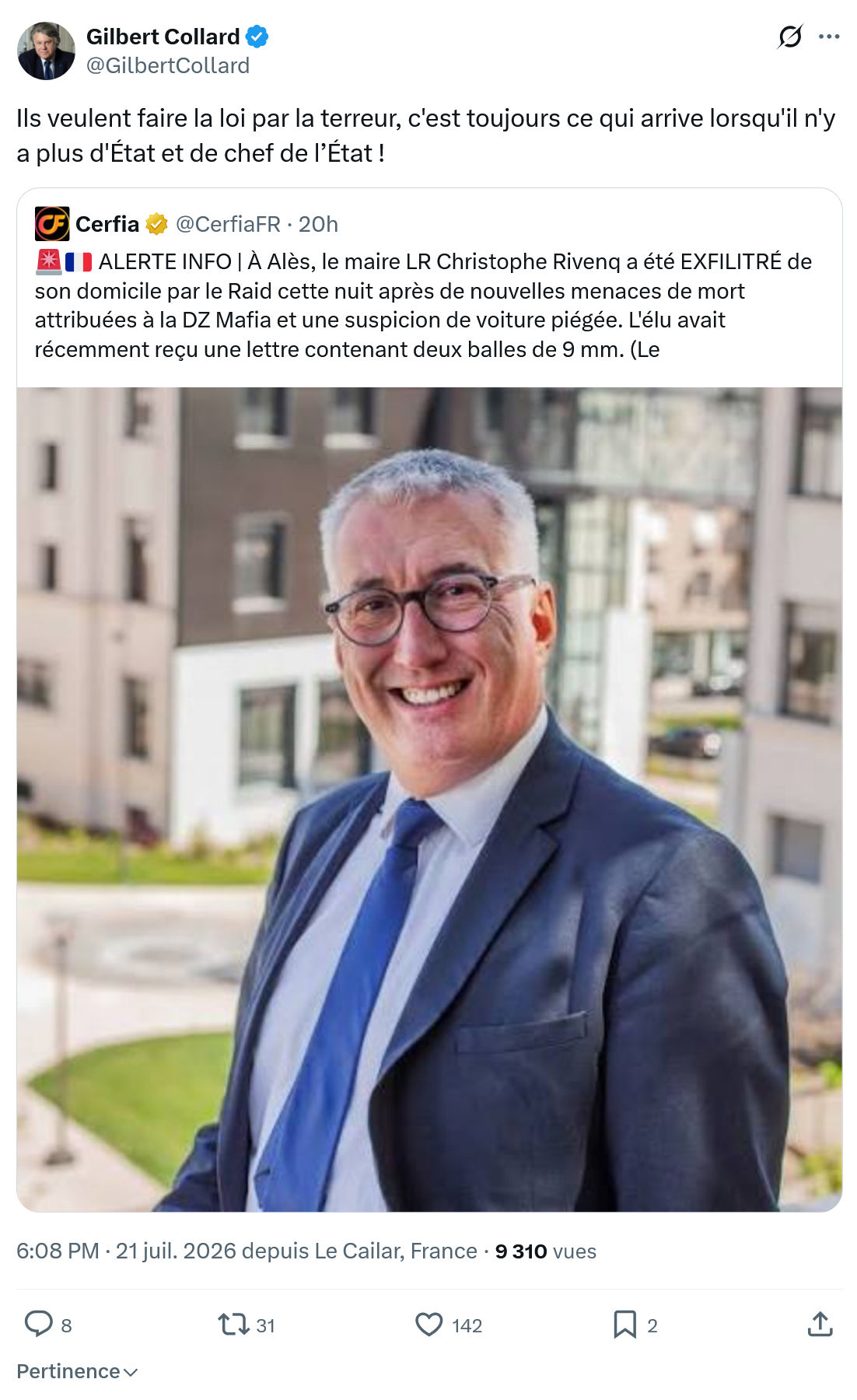 Gilbert Collard: Ils veulent faire la loi par la terreur...