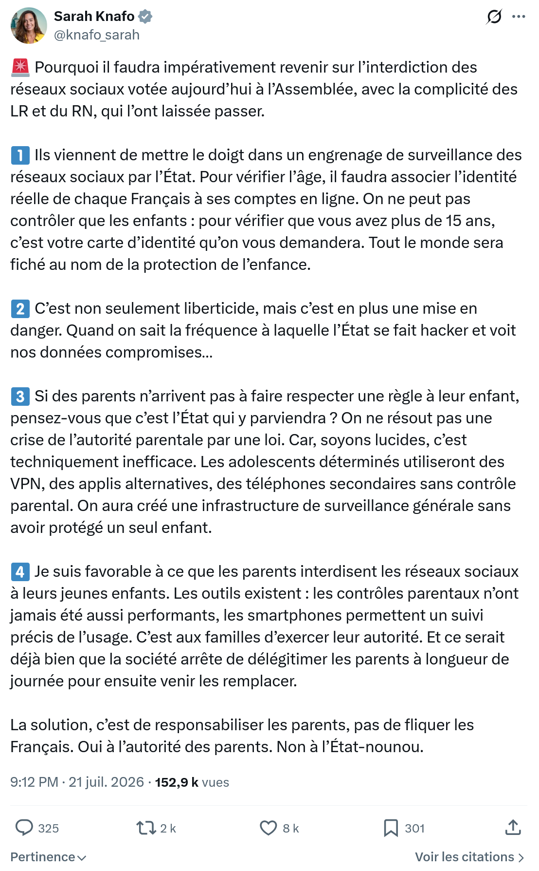 Sarah Knafo: Pourquoi il faudra impérativement...