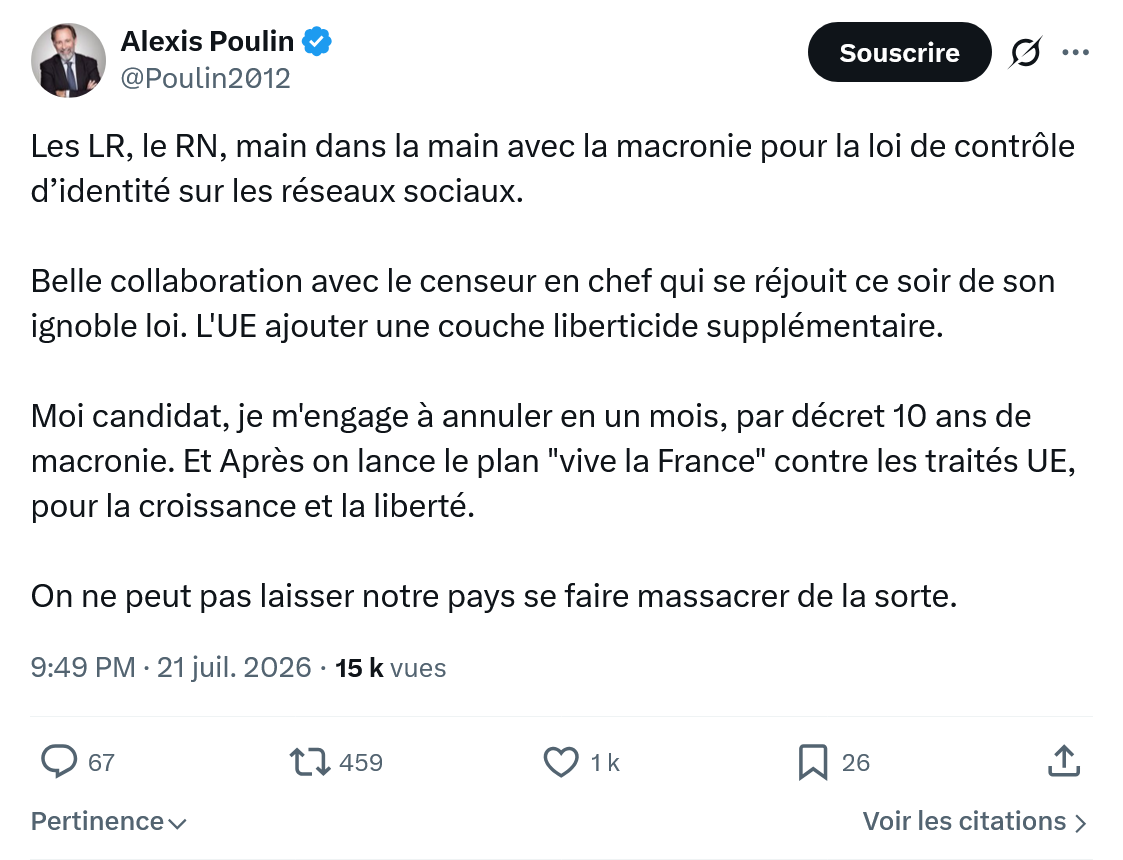 Alexis Poulin: Les LR, le RN, main dans la main...