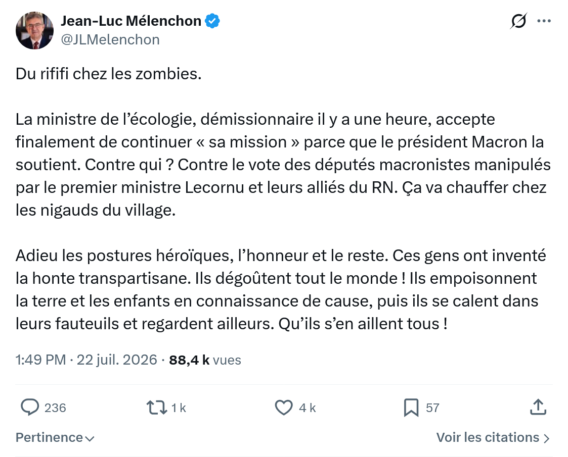Jean-Luc Mélenchon: Du rififi chez les zombies...