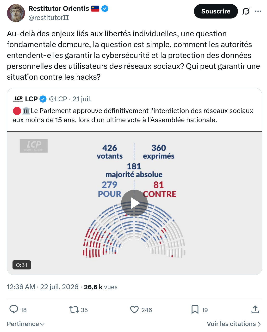 Restitutor Orientis: Au-delà des enjeux liés aux libertés...
