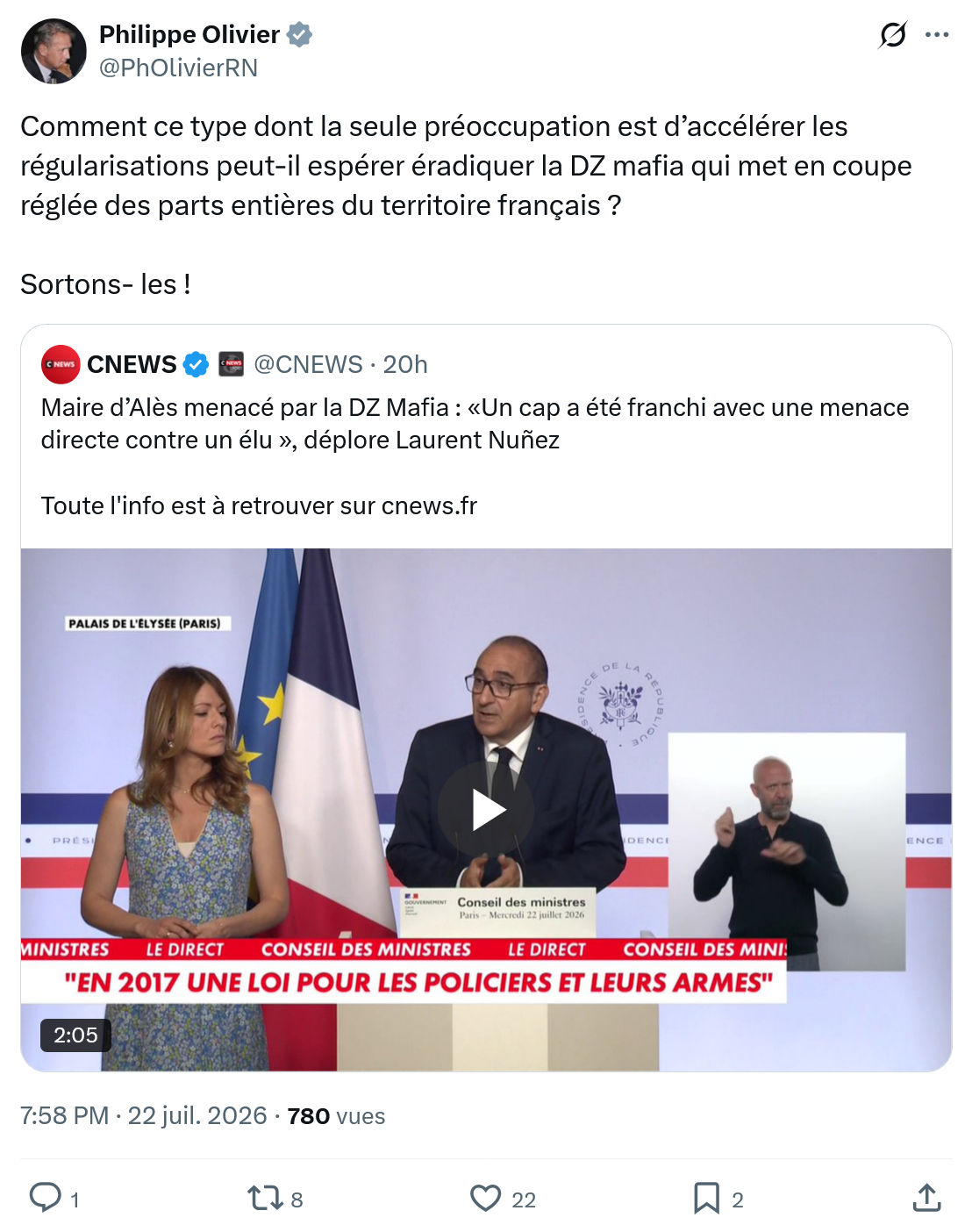 Philippe Olivier: Comment ce type dont la seule...