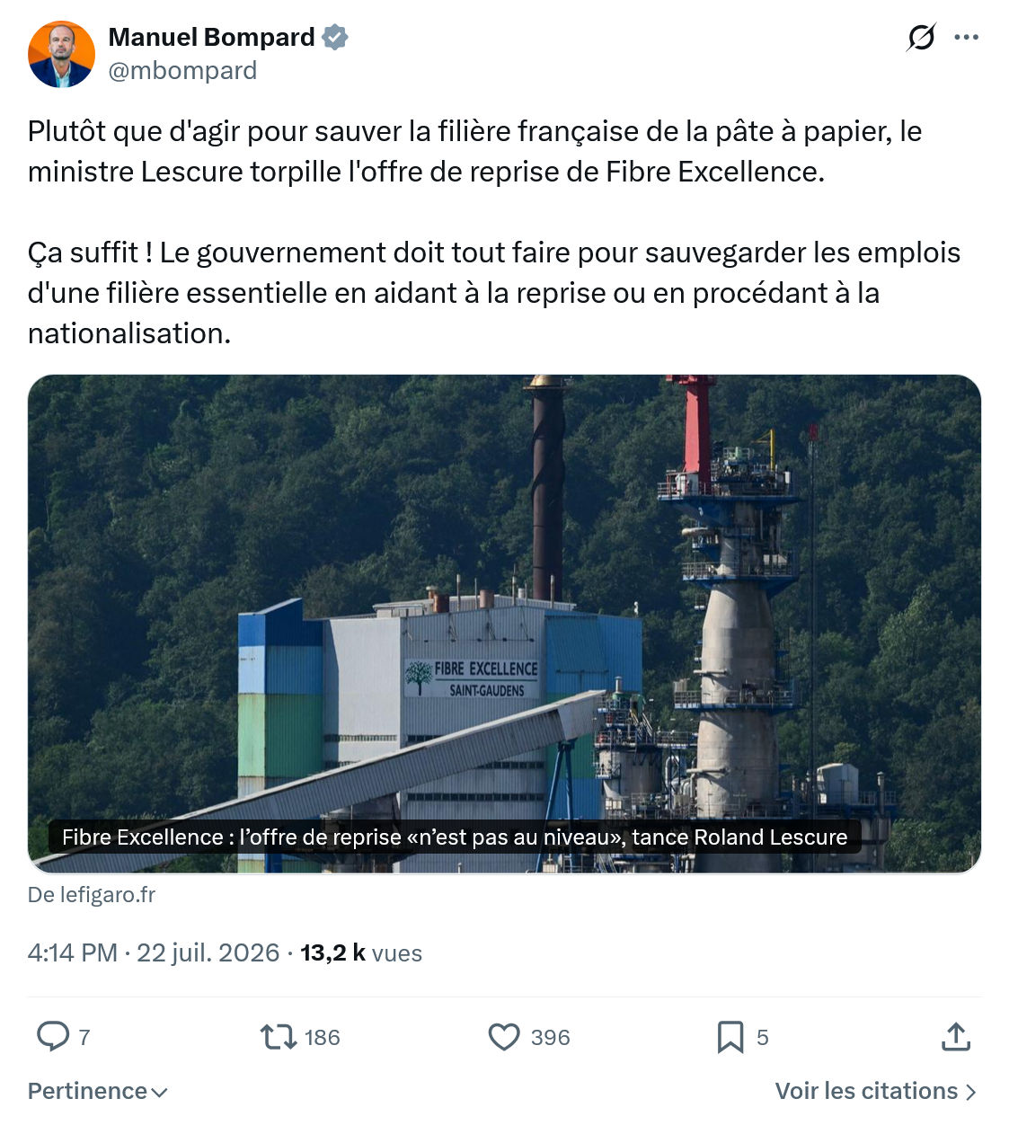 Manuel Bompard: Plutôt que d'agir pour sauver...