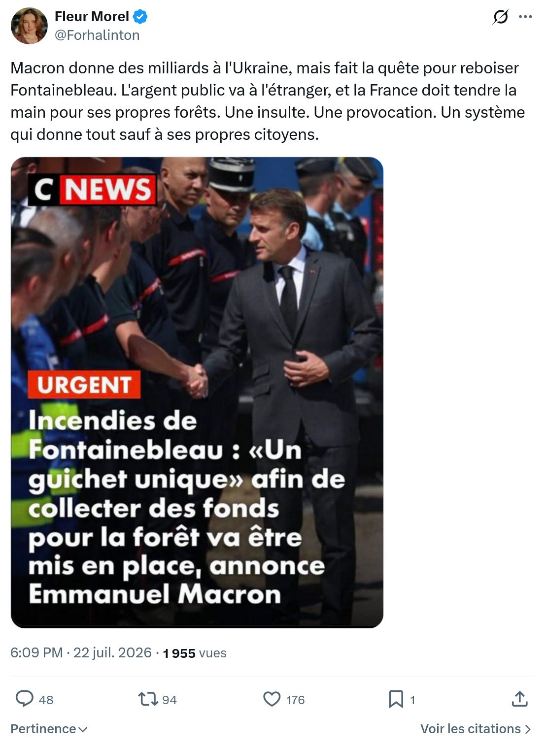 Fleur Morel: Macron donne des milliards à l'Ukraine...