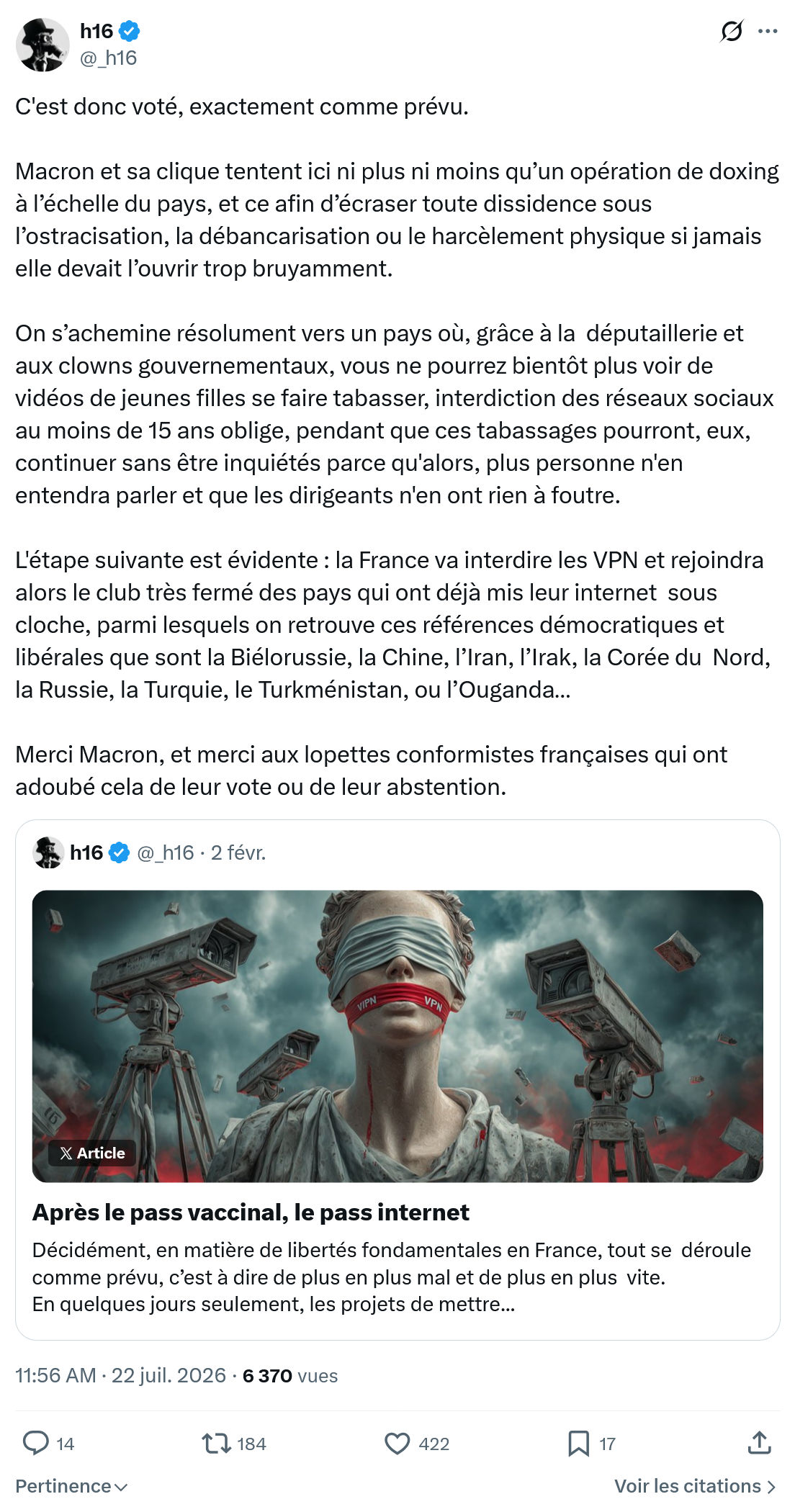 h16: C'est donc voté...