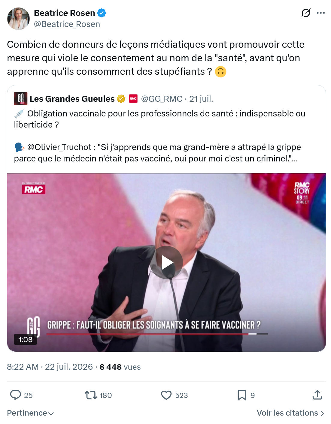 Béatrice Rosen: Combien de donneurs de leçons...
