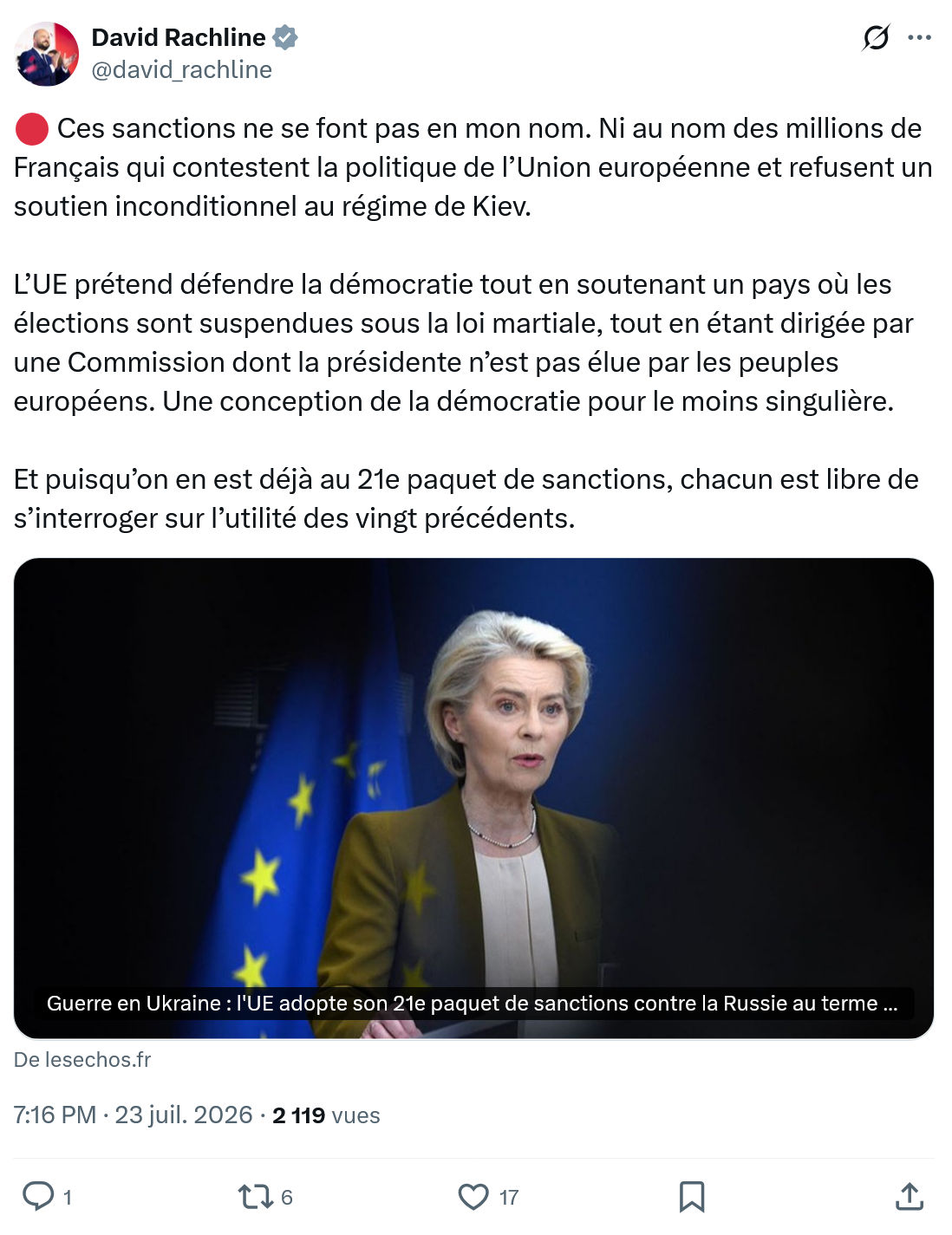 David Rachline: Ces sanctions ne se font...
