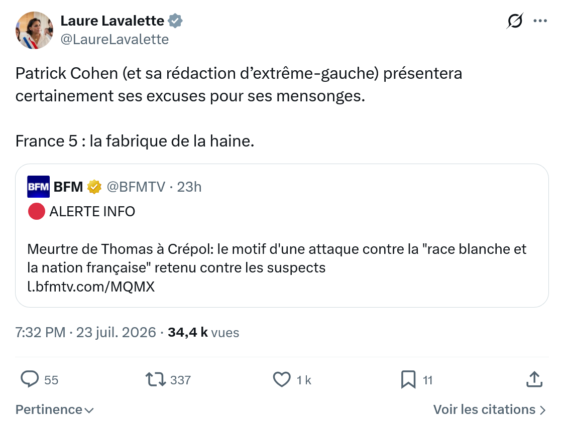 Laure Lavalette: Patrick Cohen...