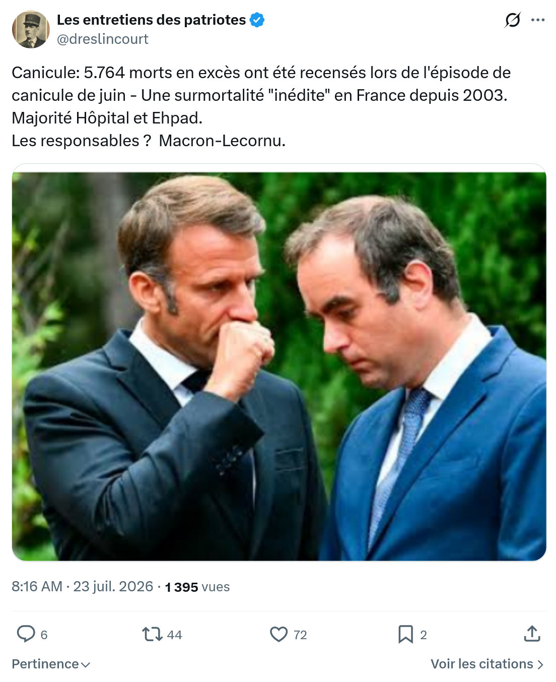 Marquis de Dreslincourt: Canicule: 5.764 morts en excès...