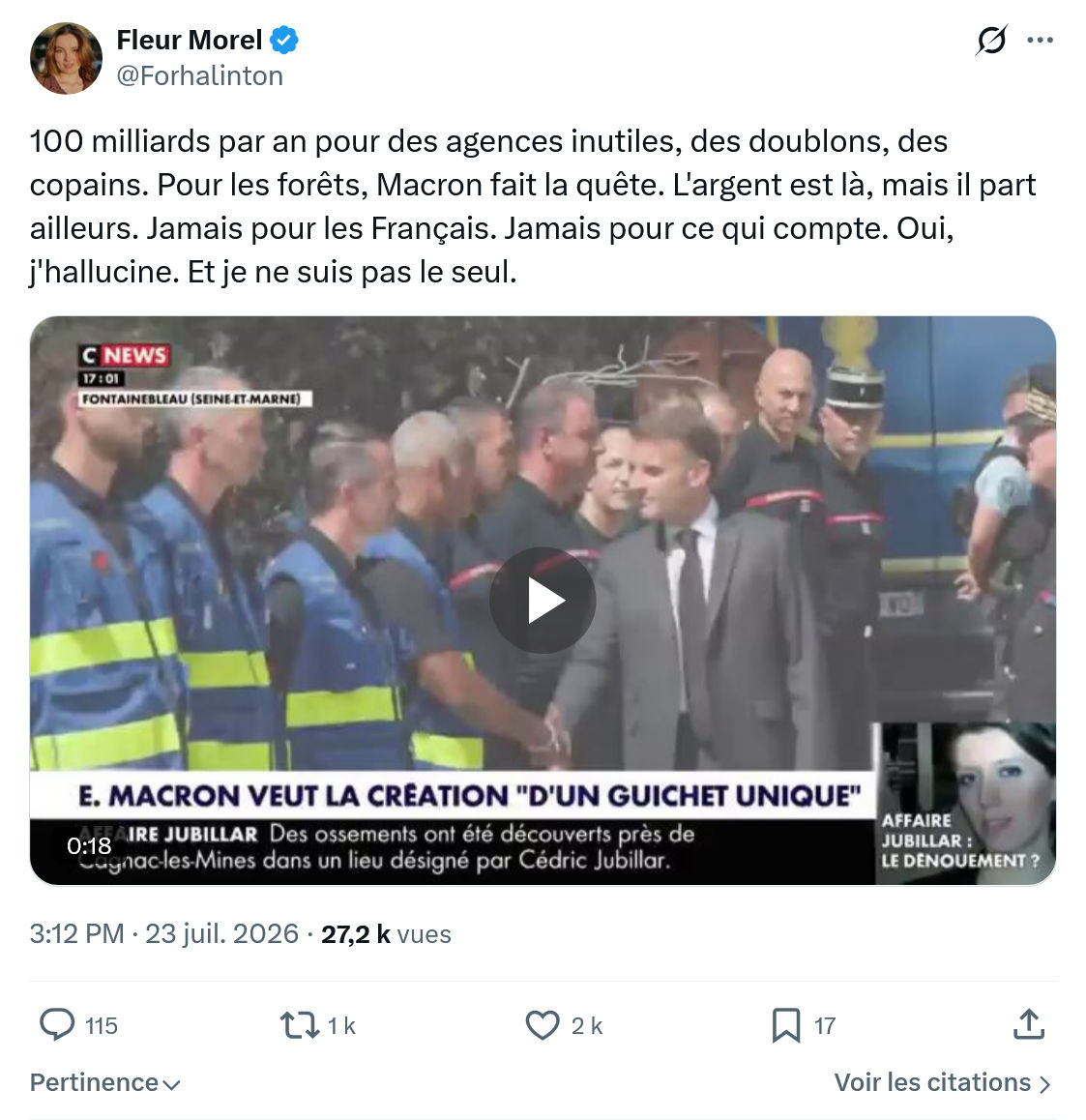 Fleur Morel: 100 milliards par an pour...