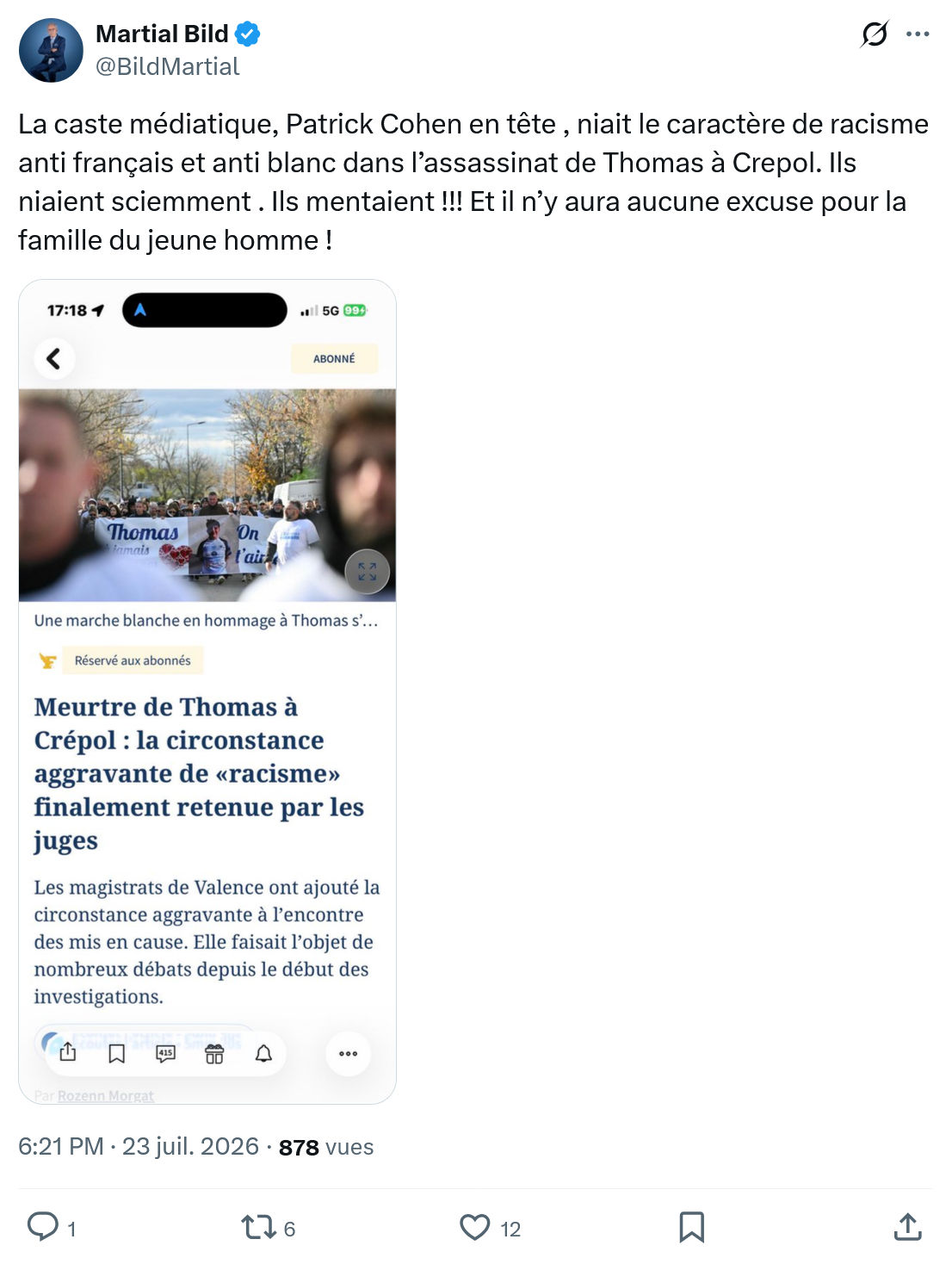 Martial Bild: La caste médiatique, Patrick Cohen en tête...