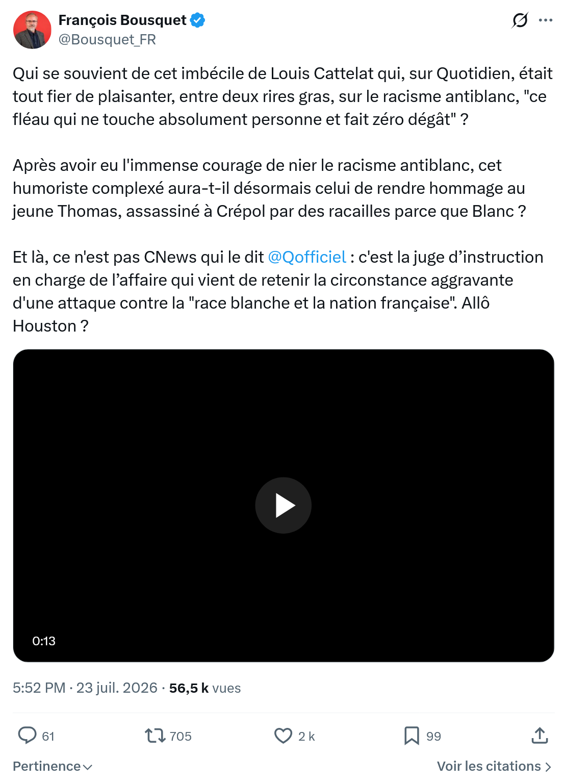 François Bousquet: Qui se souvient de cet imbécile...