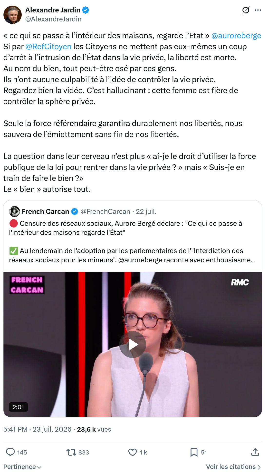 Alexandre Jardin: Ce qui se passe à l’intérieur