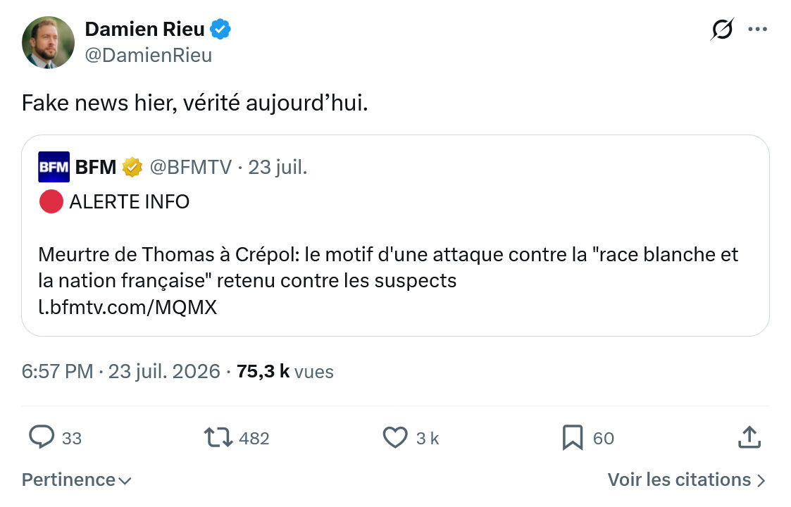 Damien Rieu: Fake news hier...