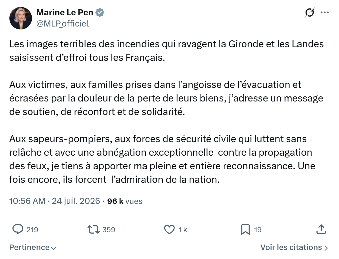 Marine Le Pen: Les images terribles des incendies...