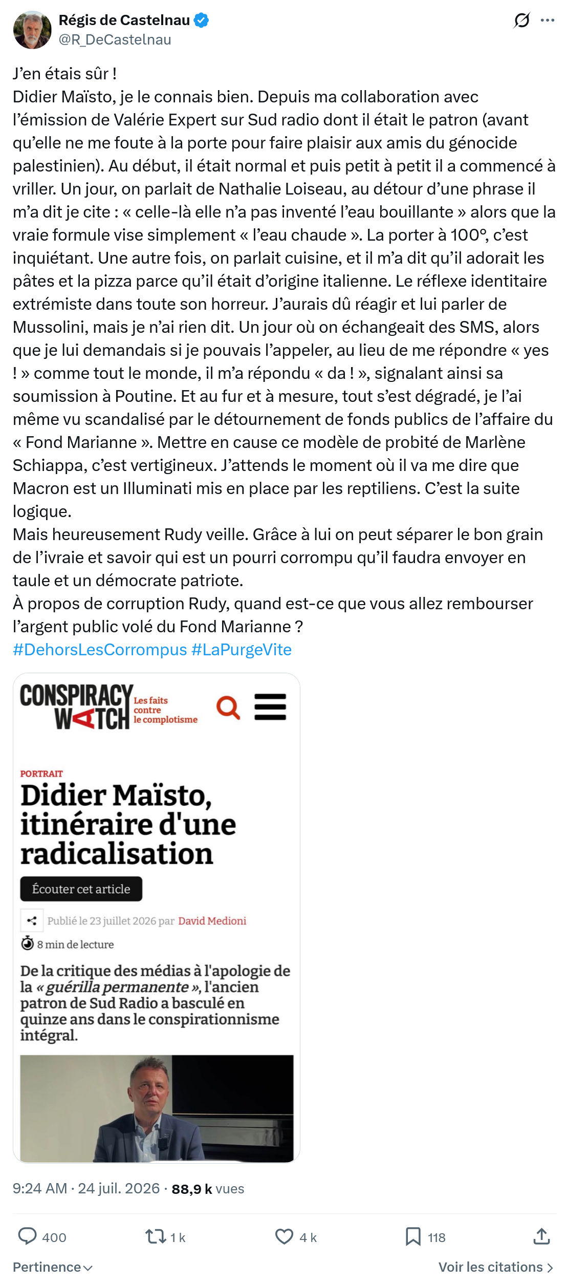 Régis de Castelnau: J’en étais sûr !...