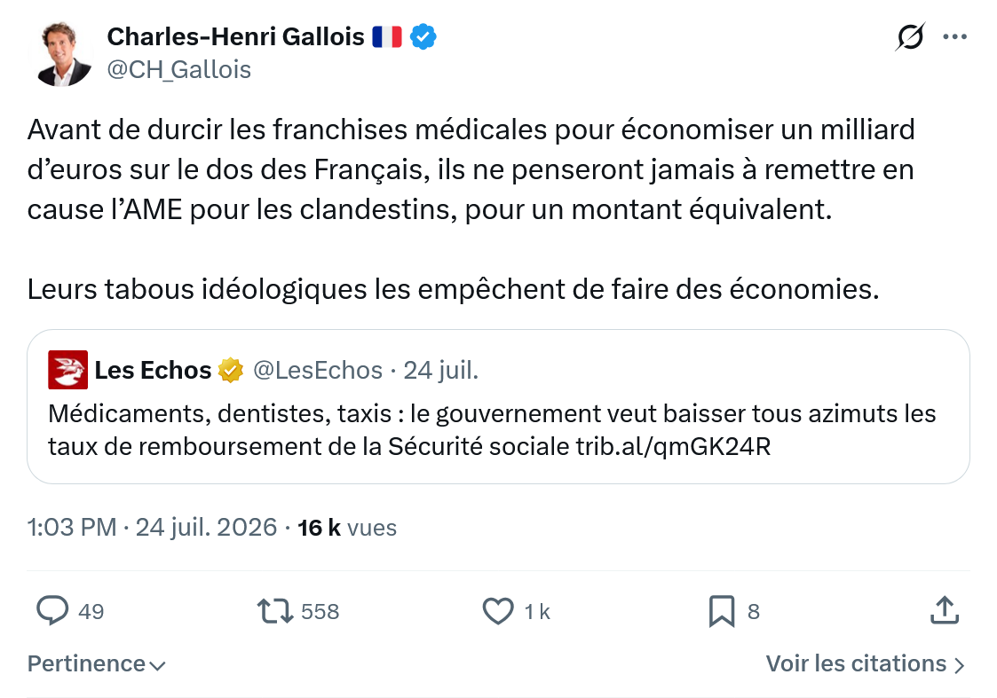 Charles-Henri Gallois: Avant de durcir les franchises...