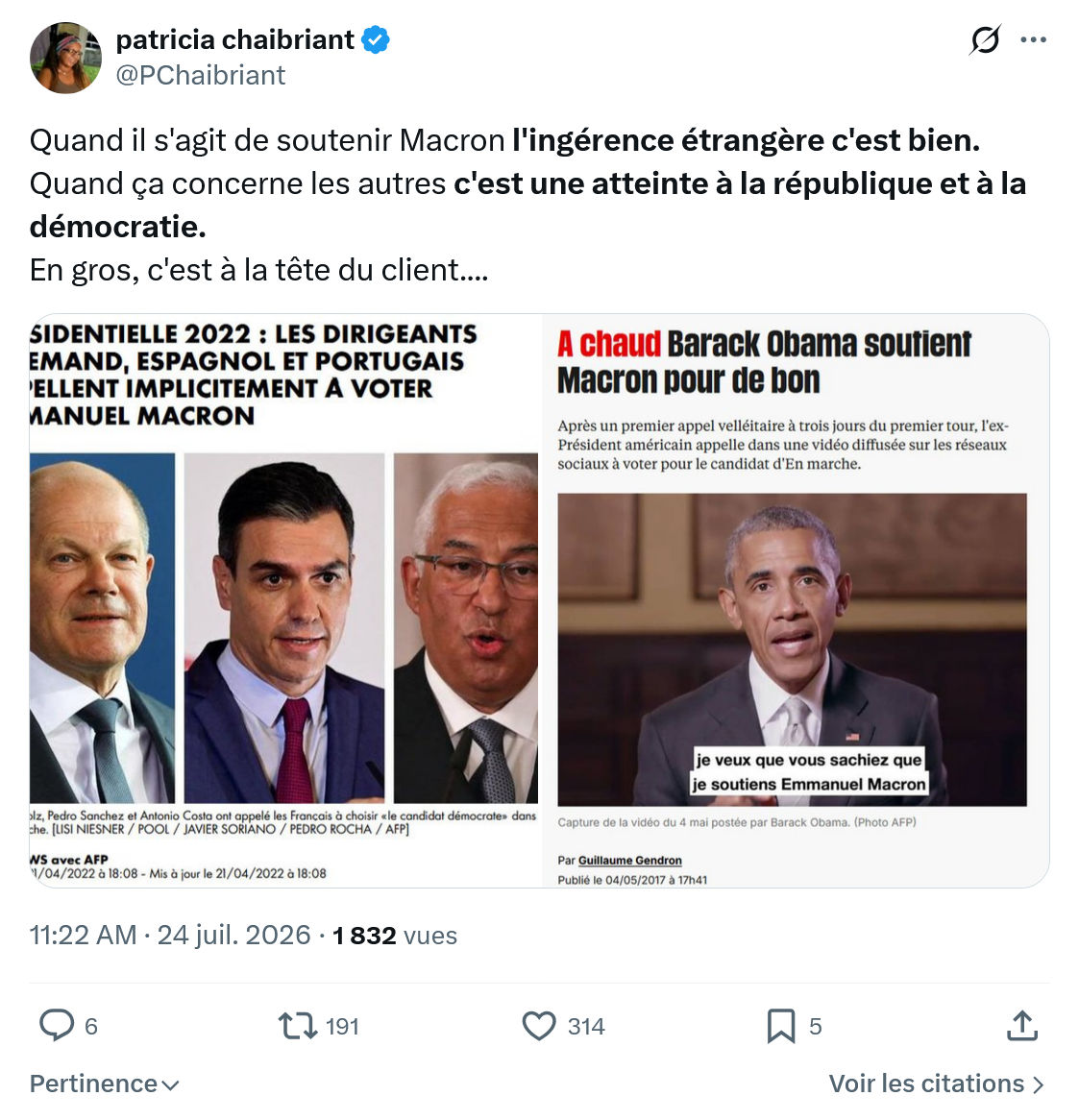Patricia Chaibriant: Quand il s'agit de soutenir...