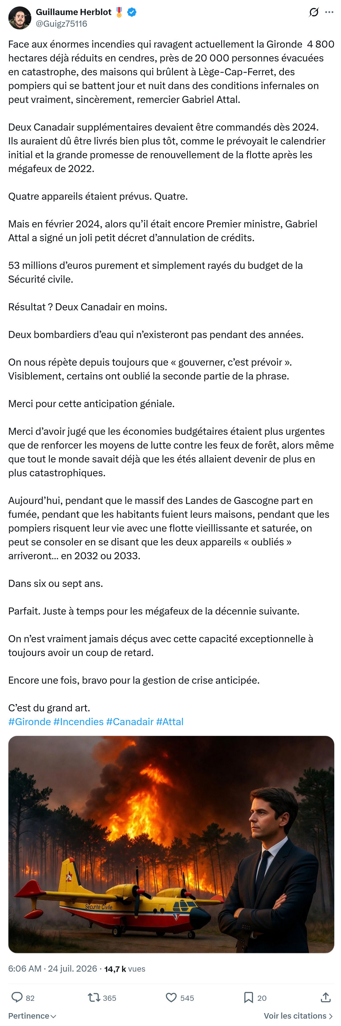 Guillaume Herblot: Face aux énormes incendies...