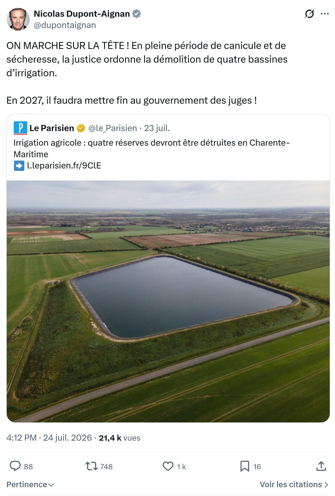 Nicolas Dupont-Aignan: ON MARCHE SUR LA TÊTE !...