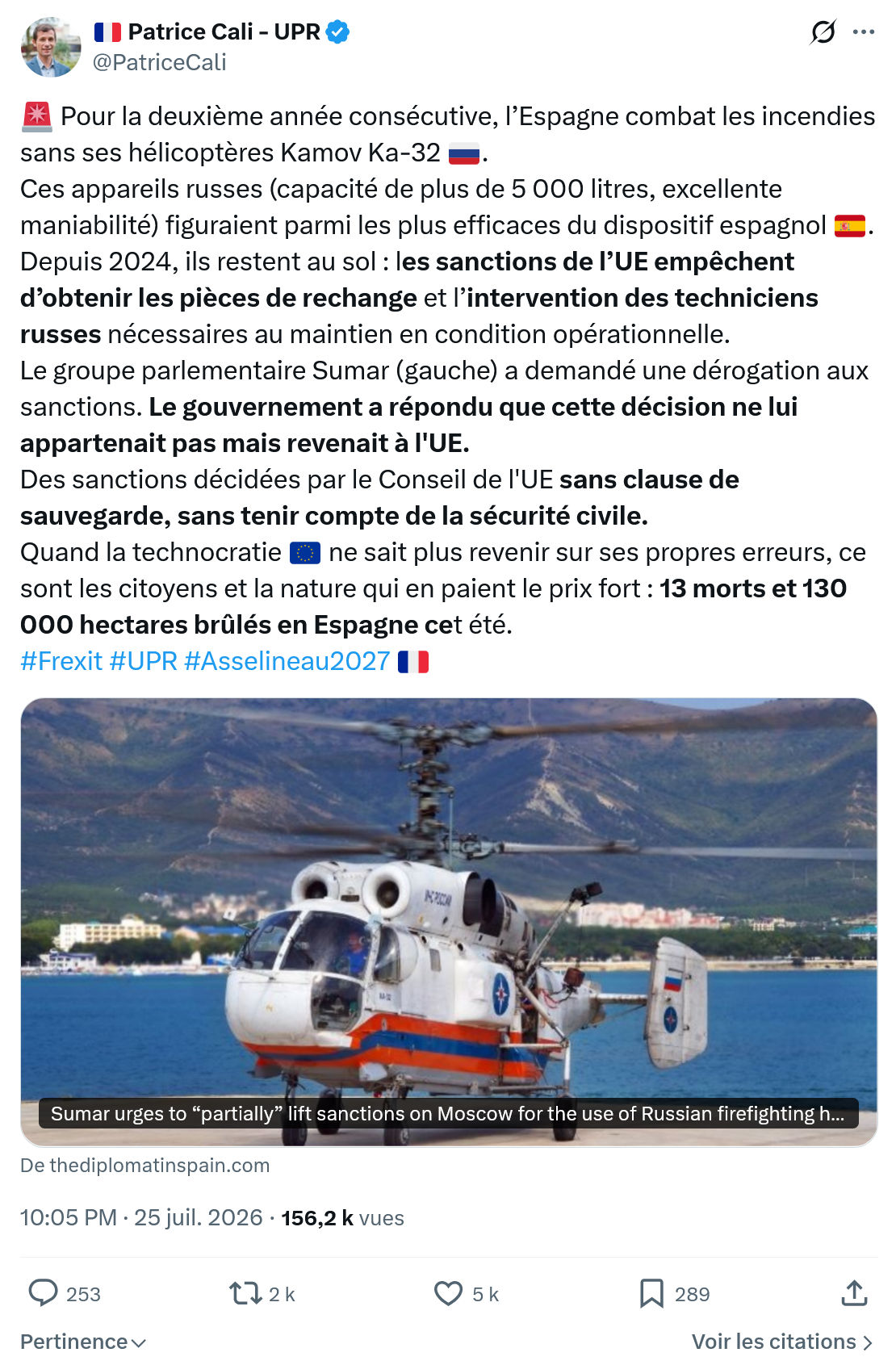 Patrice Cali: Pour la deuxième année consécutive...