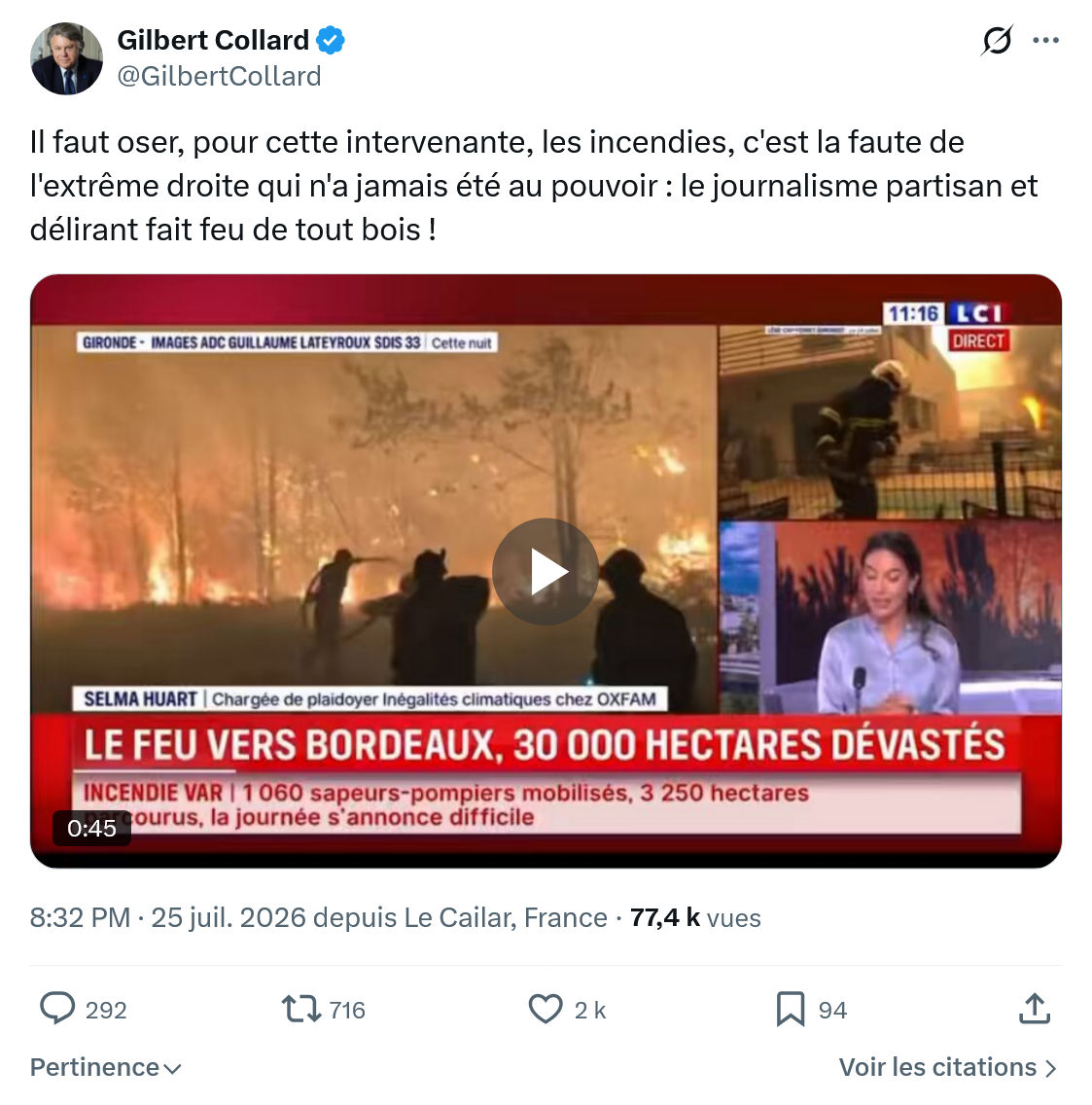 Gilbert Collard: Il faut oser, pour cette intervenante...