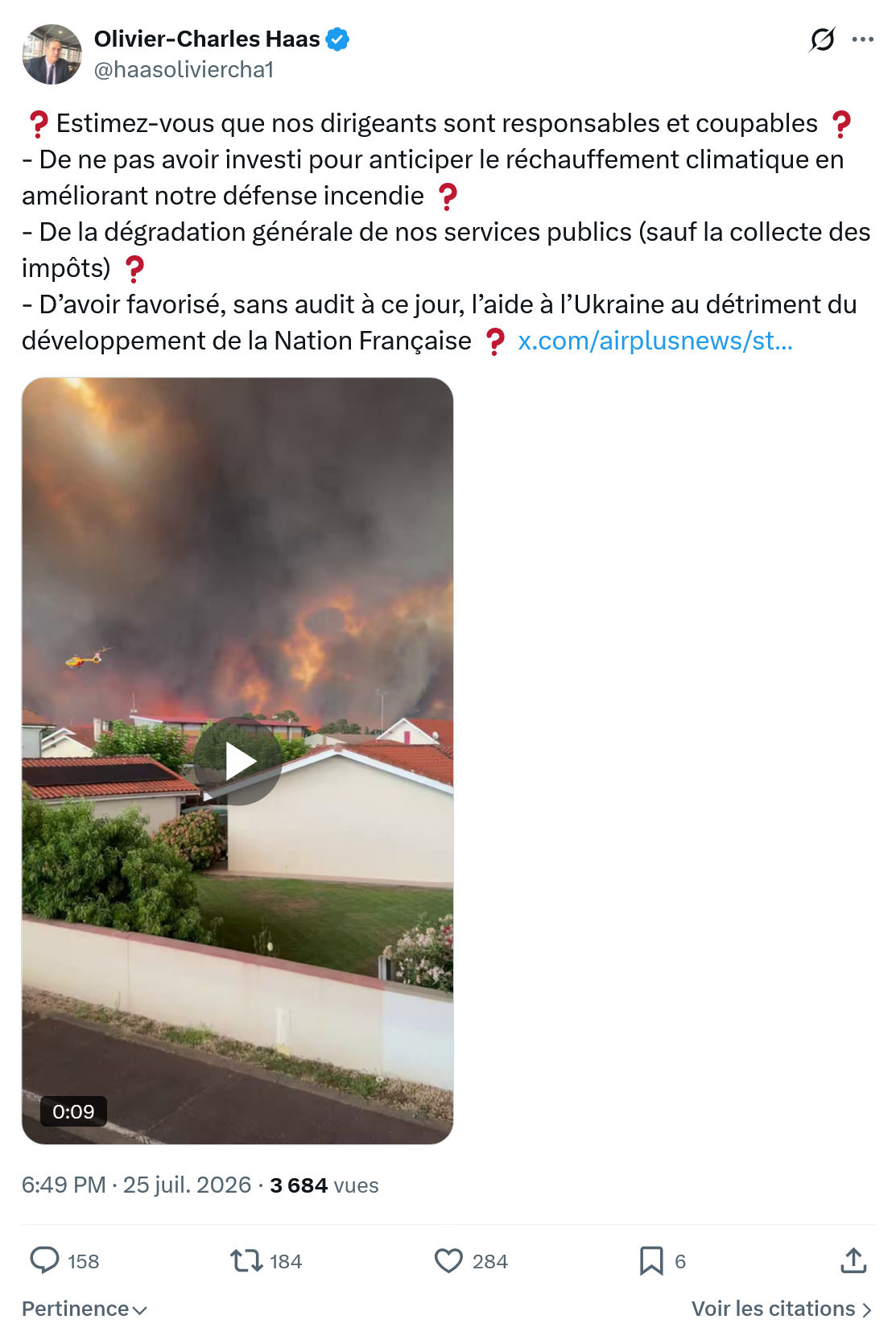 Olivier-Charles Haas: Estimez-vous que nos dirigeants...
