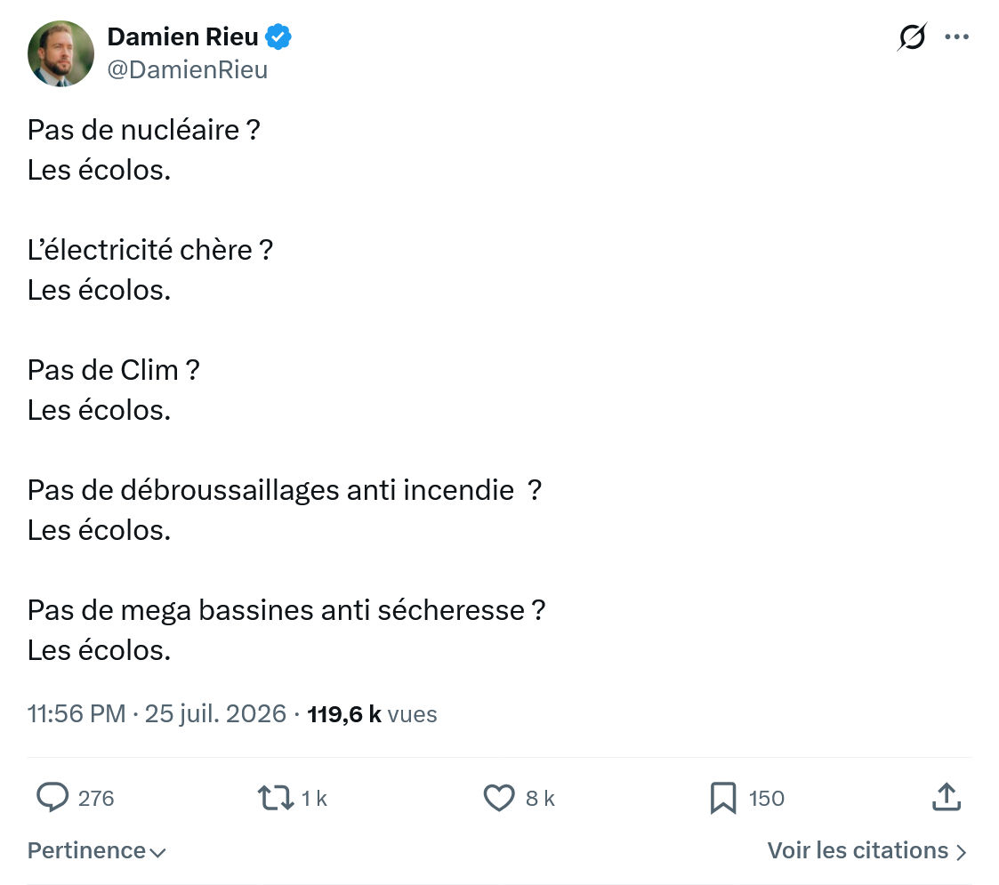 Damien Rieu: Pas de nucléaire...