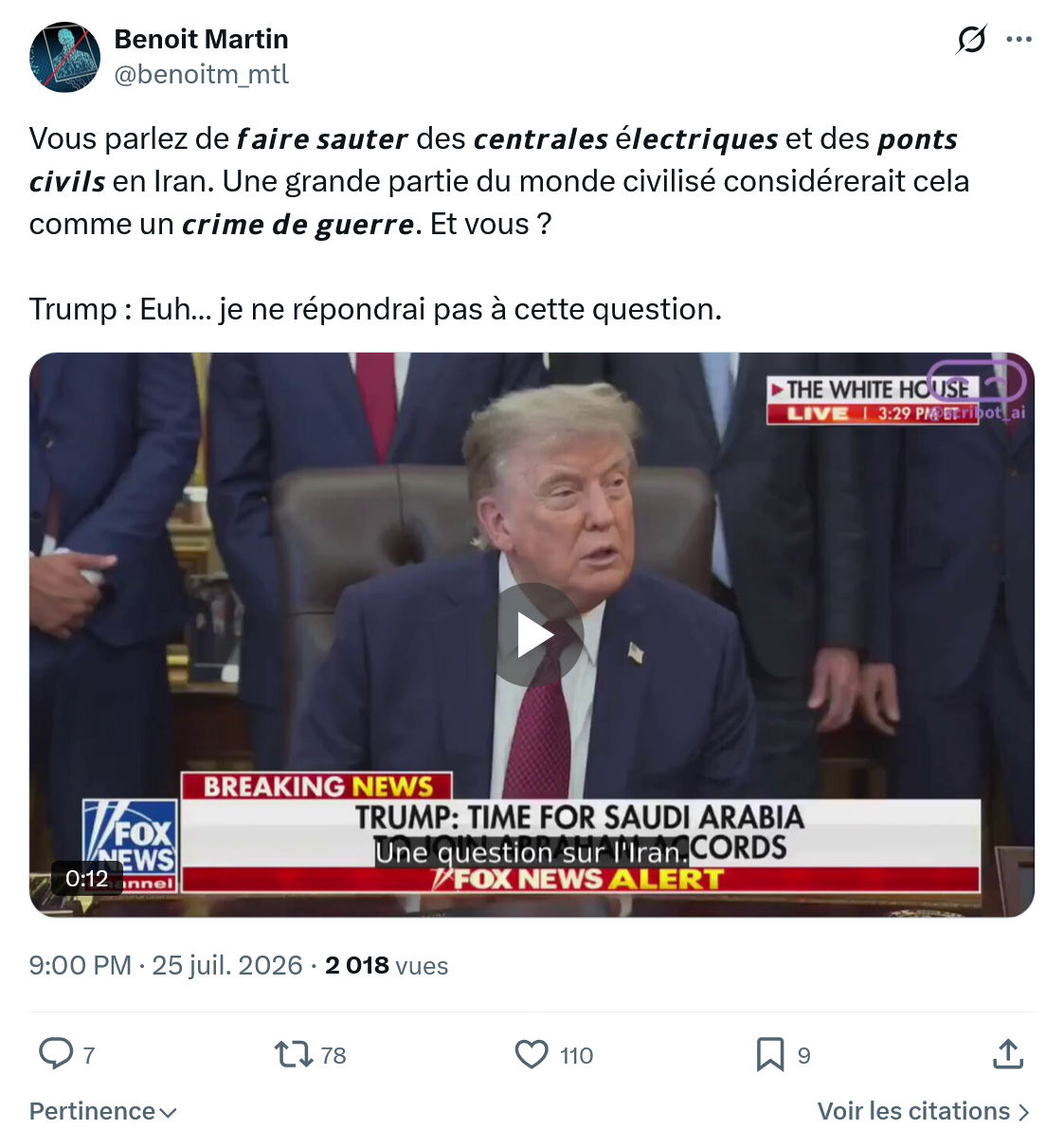 Benoît Martin: Vous parlez de faire sauter...