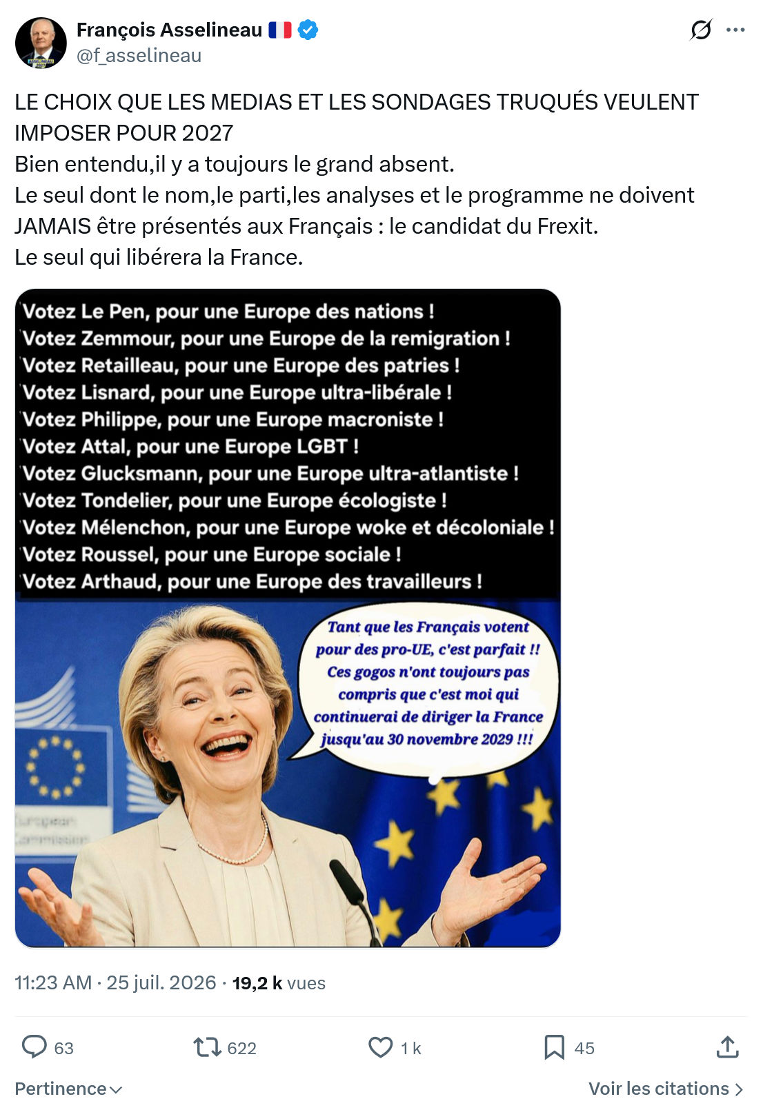 Francois Asselineau: LE CHOIX QUE LES MEDIAS...