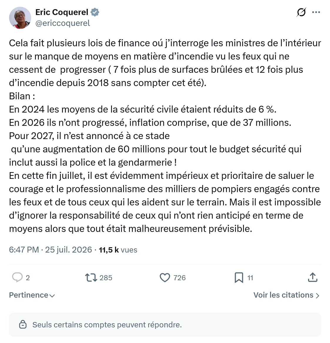 Eric Coquerel: Cela fait plusieurs lois de finance...