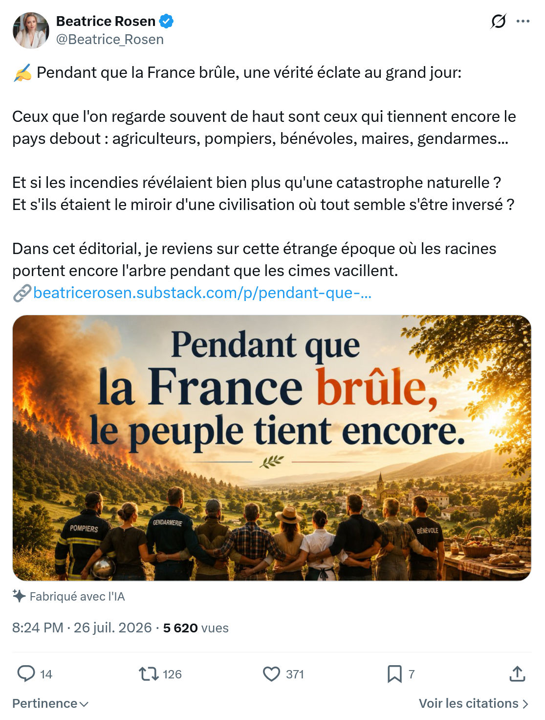 Béatrice Rosen: Pendant que la France brûle...