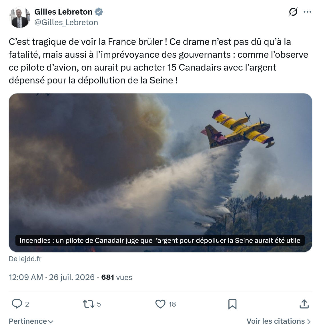 Gilles Lebreton: C’est tragique de voir...
