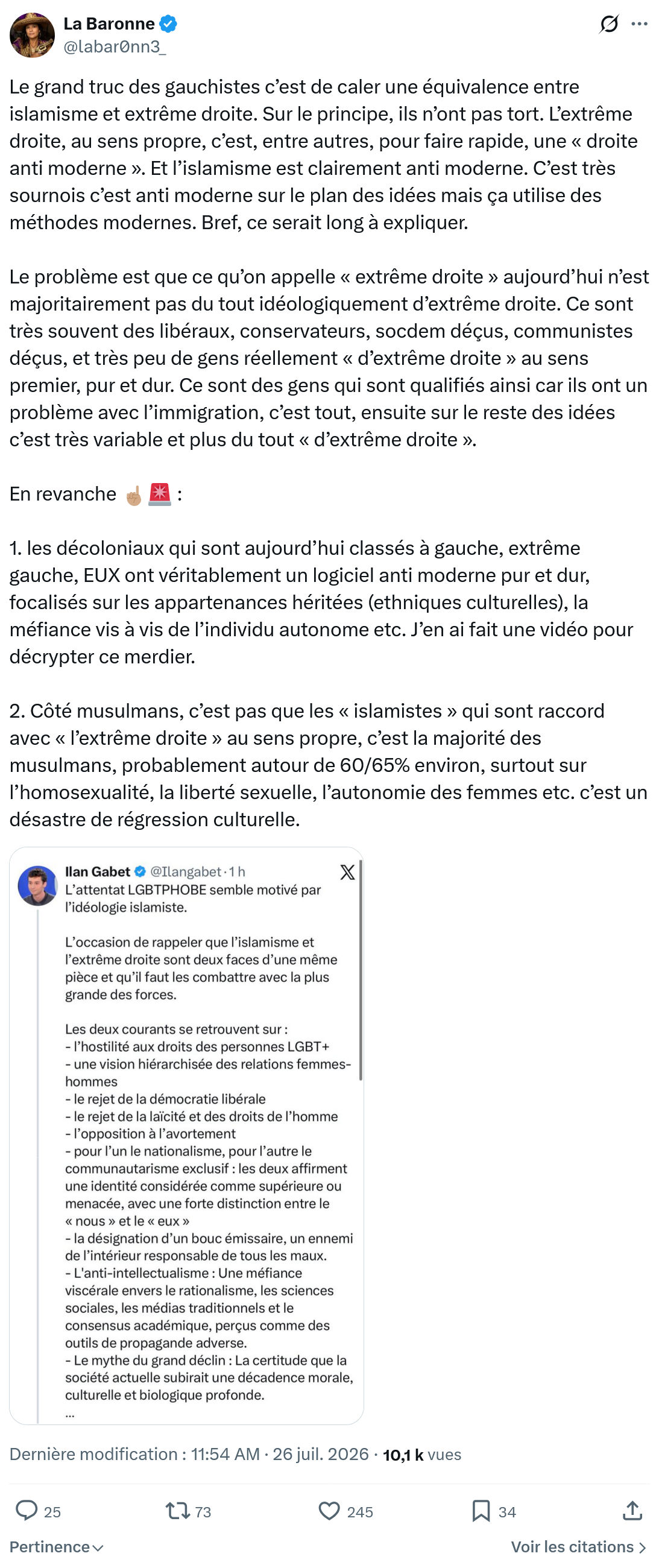La Baronne: Le grand truc des gauchistes...