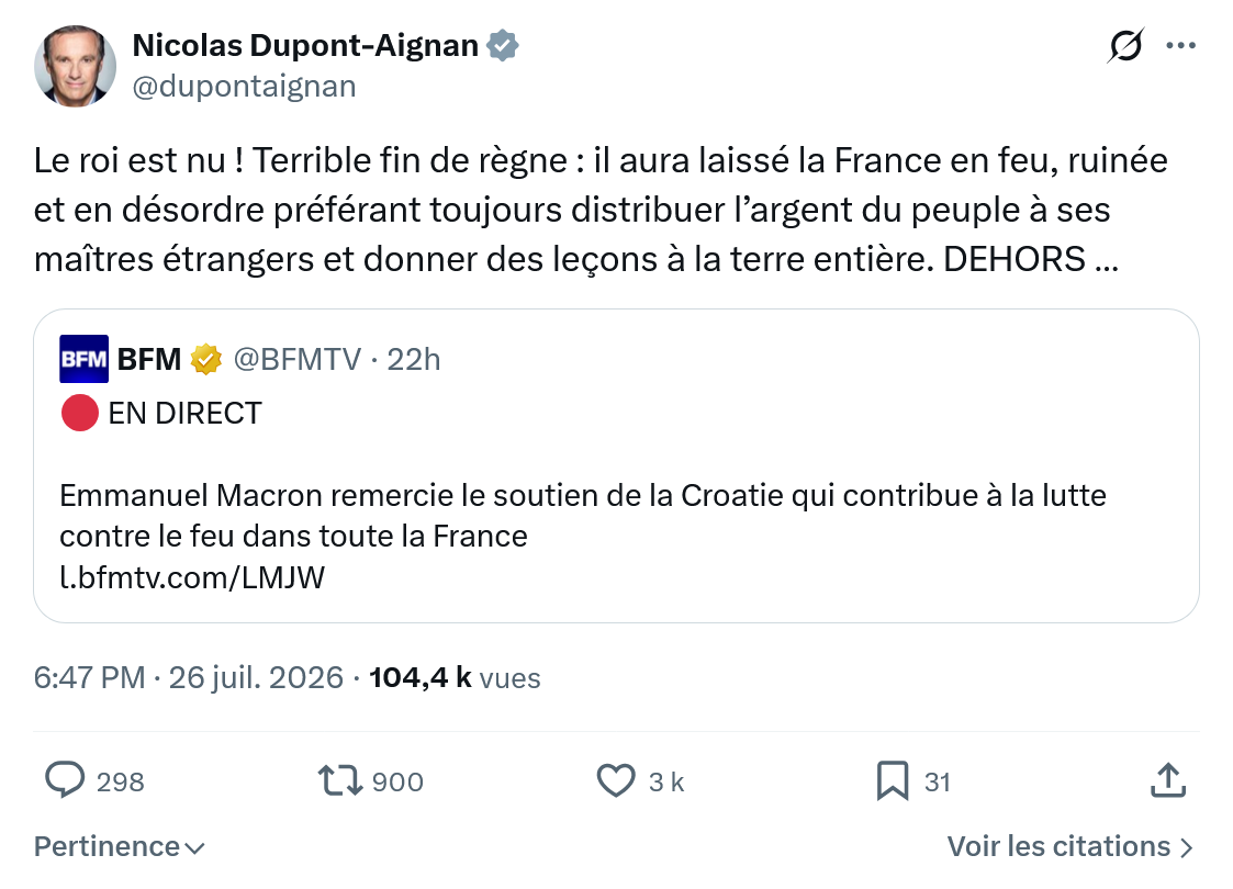 Nicolas Dupont-Aignan: Le roi est nu !...