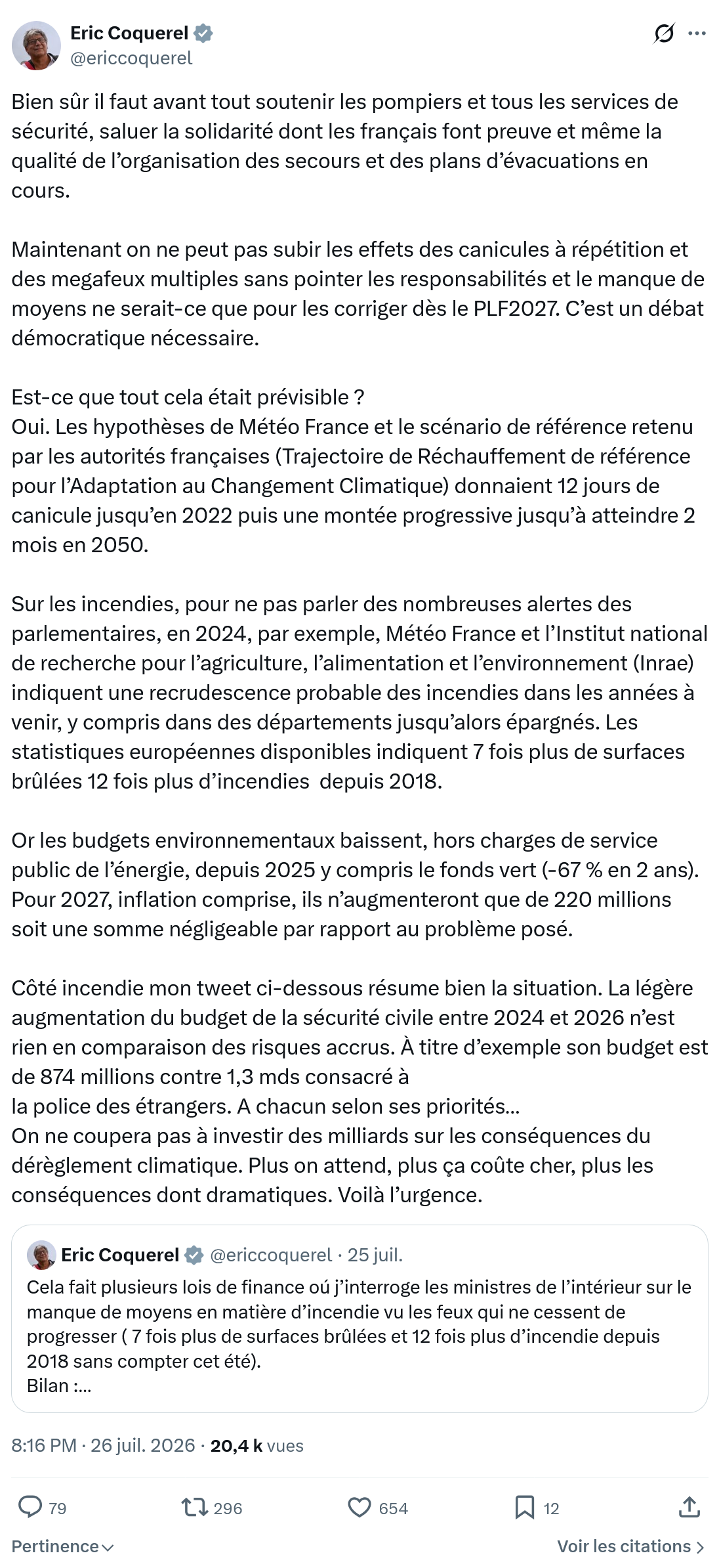 Eric Coquerel: Bien sûr il faut avant tout soutenir...
