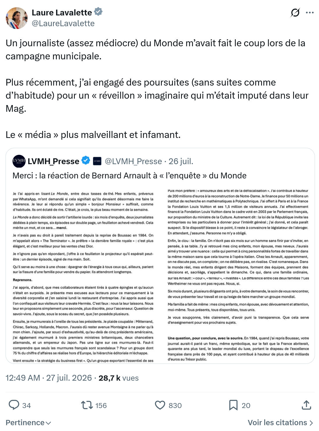 Laure Lavalette: Un journaliste (assez médiocre) du Monde...