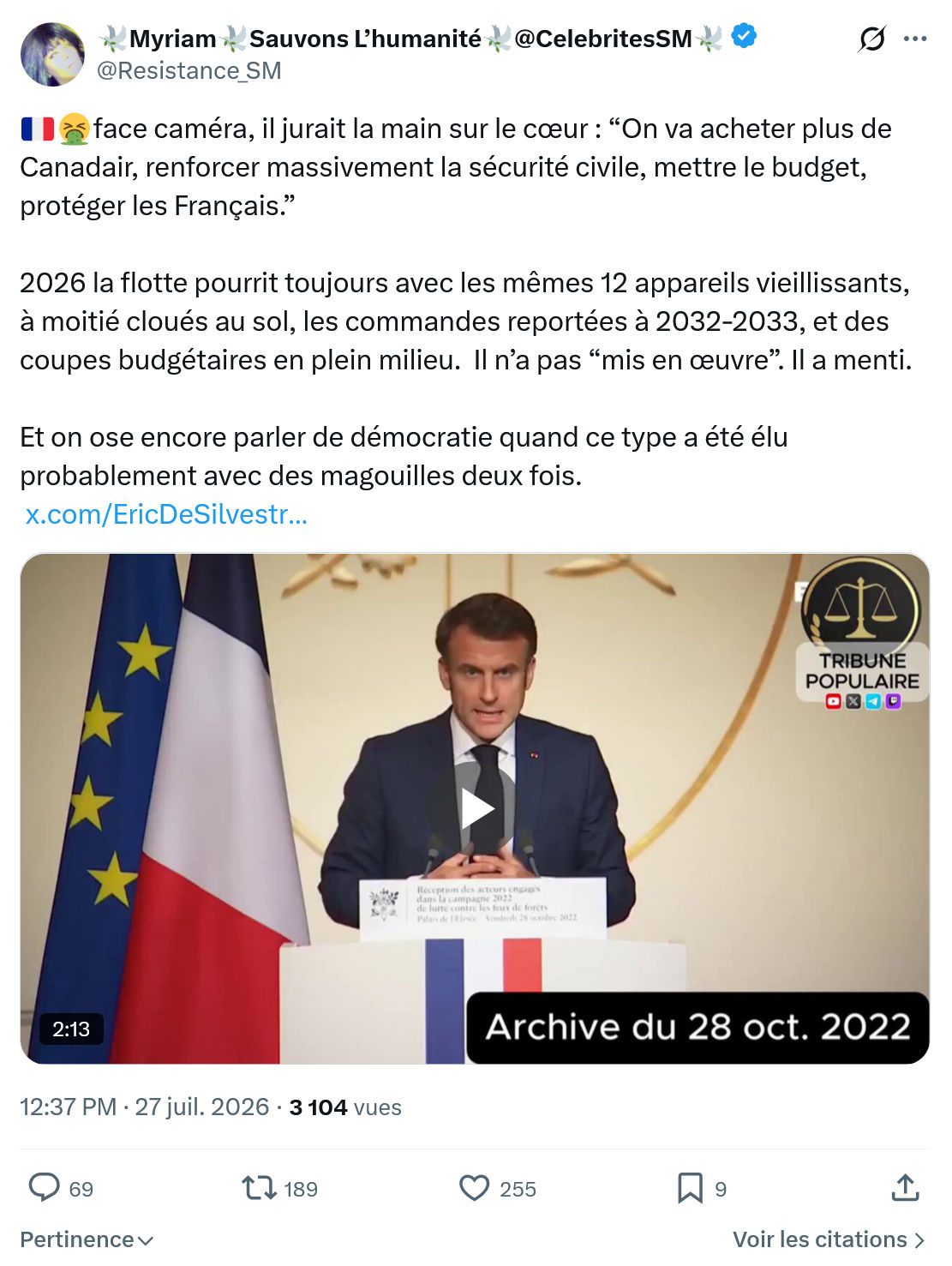Myriam: Face caméra, il jurait la main sur le cœur...