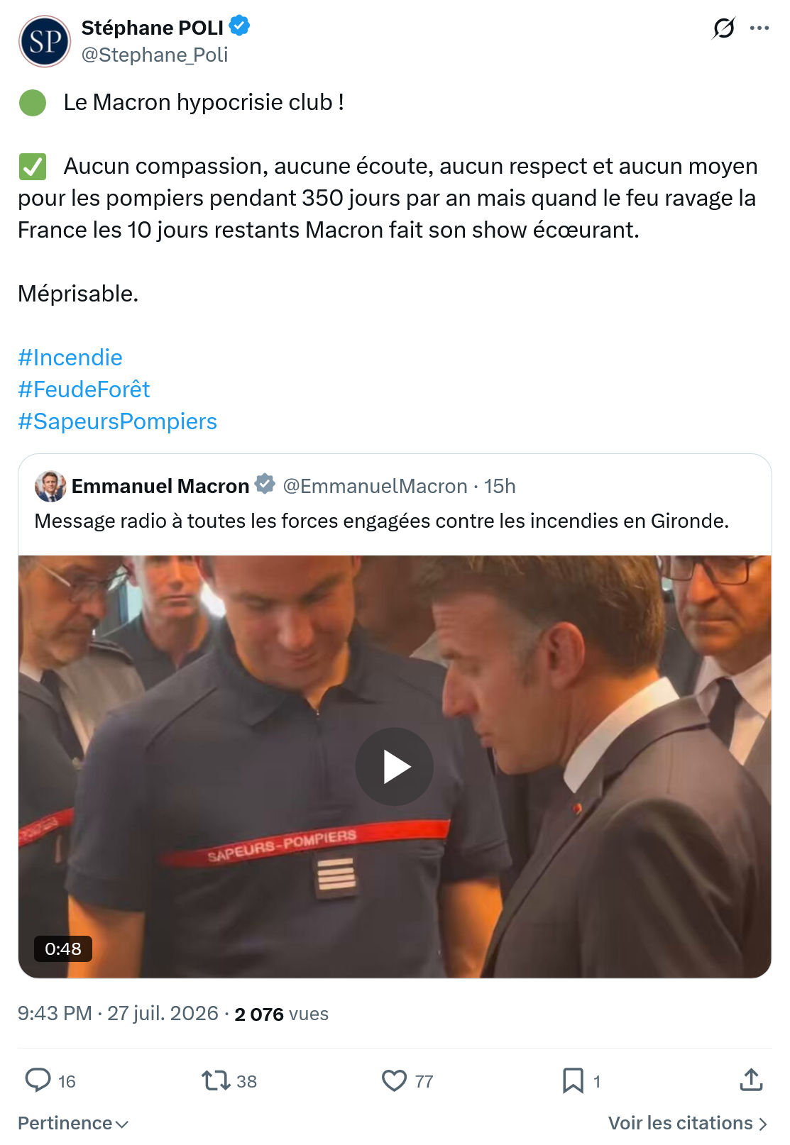 Stephane Poli: Le Macron hypocrisie club !...